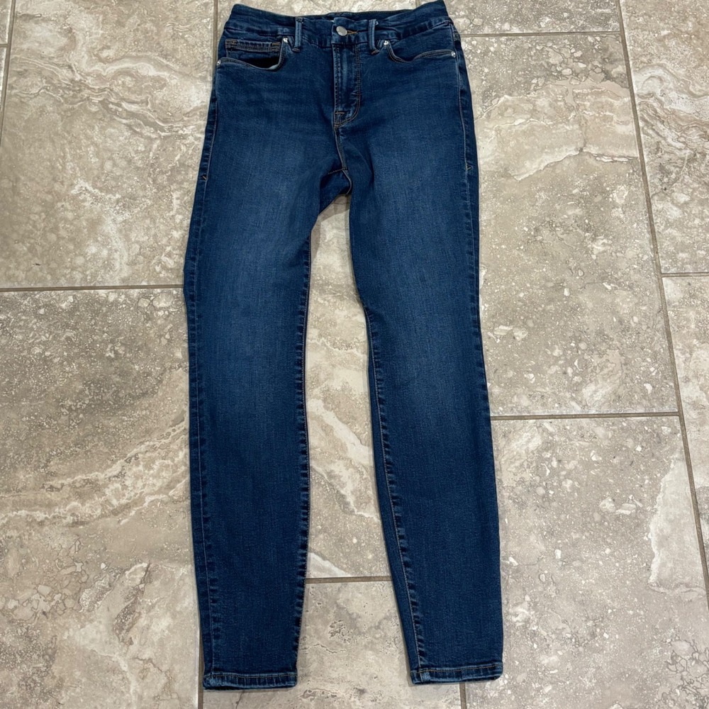 Good American Good Legs Skinny Jeans Dark Wash High Rise GLDV873T Womens 4/27